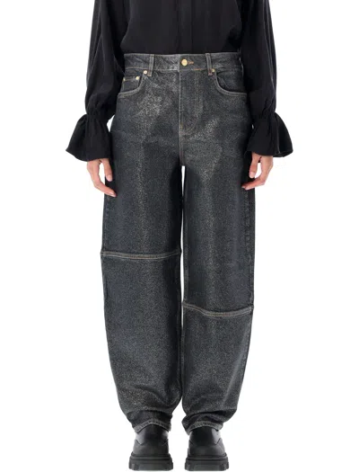 Ganni High-waisted Straight Leg Jeans For Women - Fw25 In Gray