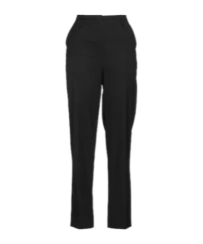 Ganni High-waisted Straight-leg Casual Pants In Black