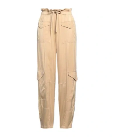 Ganni High-waisted Straight-leg Casual Pants In Brown