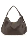 Ganni Crocodile-embossed Shoulder Bag In Brown