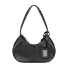 Ganni Rounded Black Shoulder Bag With Zip Closure