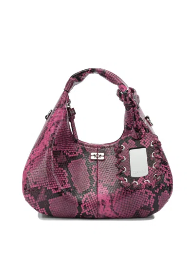 Ganni Hobo Handbags Fuchsia In Pink