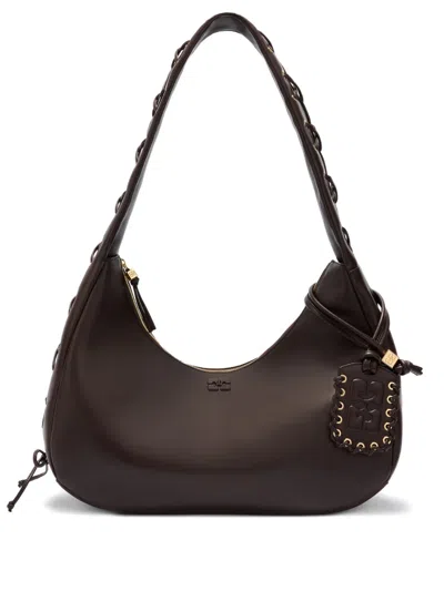 Ganni Hobo Medium Shoulder Bag In Brown