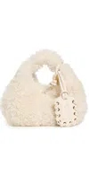 Ganni Hobo Mini Faux Fur Bag Egret In White