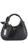 Ganni Hobo Mini Grained In Black