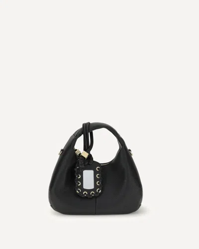 Ganni Hobo Mini Handbag In Black