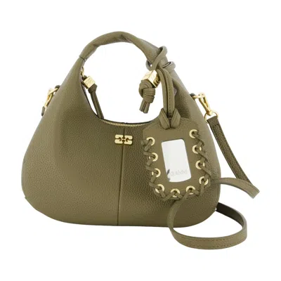 Ganni Hobo Mini Purse -  - Synthetic - Khaki
