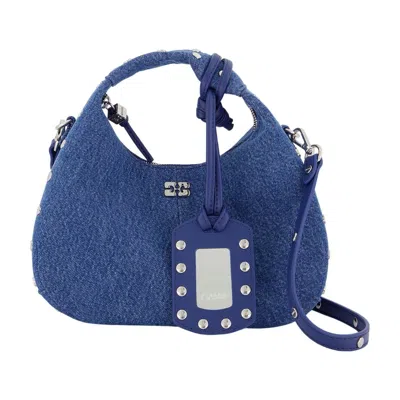 Ganni Hobo Mini Studs Purse -  - Cotton - Blue
