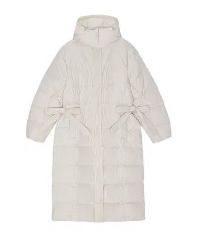 Ganni Hooded Cotton Suit In White