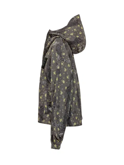 Ganni Hooded Zip Jacket In Black Sand