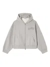 Ganni Cotton Zip-up Hoodie Featuring Pockets In Gray