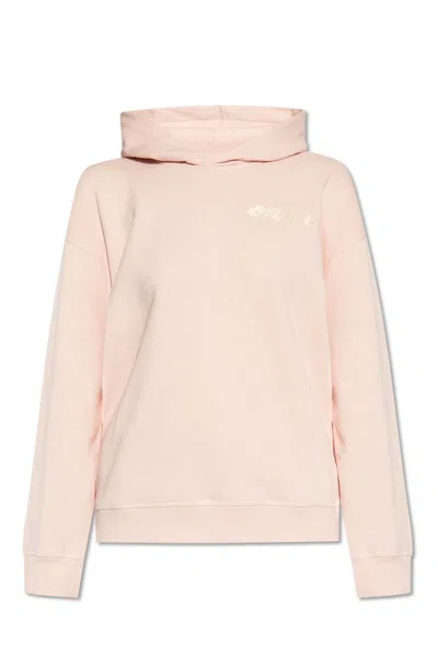 Ganni Hoodie From Organic Cotton In Pink