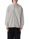 Ganni Womens Isoli Teddy Oversized Zip Hoodie In Gray