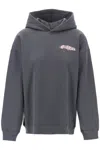 Ganni Logo-print Cotton Hoodie In Grey