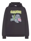 Ganni Hoodie With Print In Multi