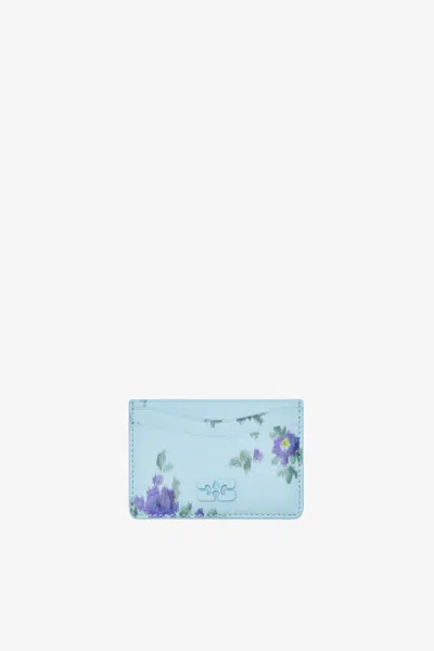 Ganni Iced Aqua Bou Card Holder In Blue