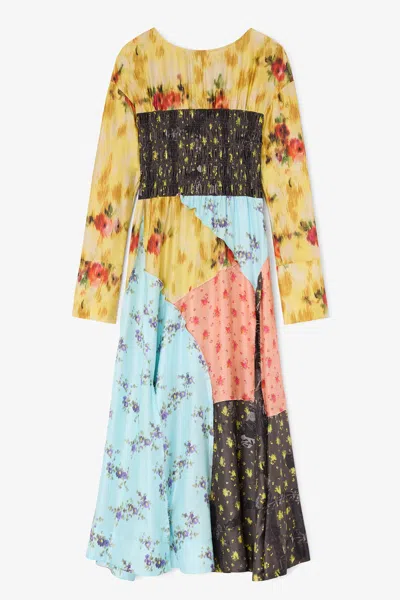 Ganni Iced Aqua Dress In Multi