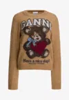 Ganni Printed Alpaca Wool Blend Sweater In Neutral
