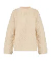 Ganni Beige Bubble Knit Worked Sweater In Nude