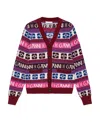 Ganni Intarsia-logo V-neck Cardigan In Multicolor