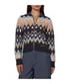 Ganni Ip-up Knit Jacket In Multi