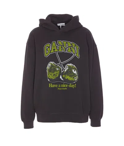GANNI ISOLI CHERRIES OVERSIZE SWEATSHIRT