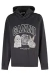 Ganni Hoodie With Print In Black