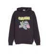 Ganni Women Puppy Oversized Logo Hoodie In Black