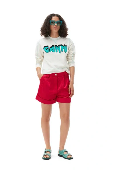 Ganni Isoli Rock Sweatshirt In Egret