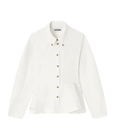 GANNI IVORY PEPLUM SHIRT