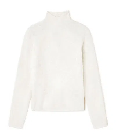 Ganni Ivory Sheer Turleneck In White