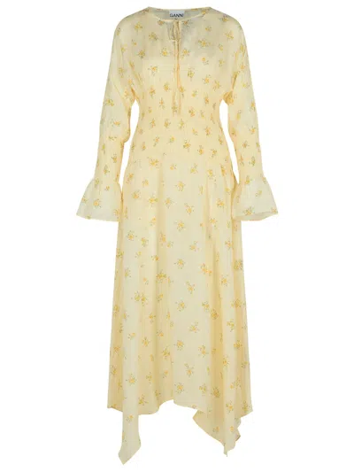 GANNI GANNI IVORY VISCOSE DRESS