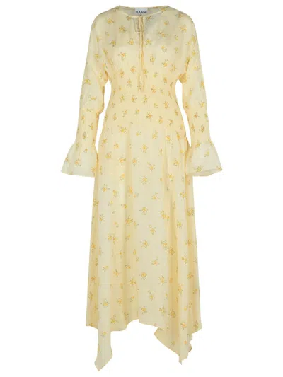 GANNI GANNI IVORY VISCOSE DRESS