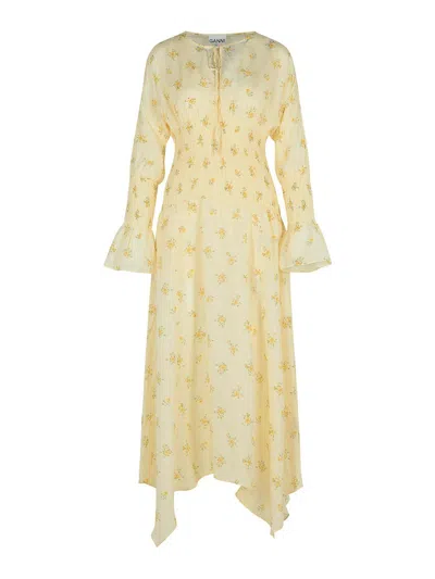 GANNI IVORY VISCOSE DRESS