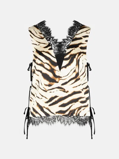 Ganni Ivory Viscose Tank Top