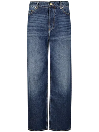 Ganni Women Izey Heavy Denim Jeans In Blue