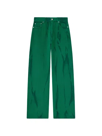 Ganni Izey Jeans In Heavy Denim In Green