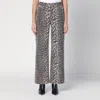 Ganni Organic Denim Leopard Izey Straight Jeans In Print