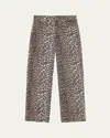 Ganni Izey Leopard Print Jeans In Leopard