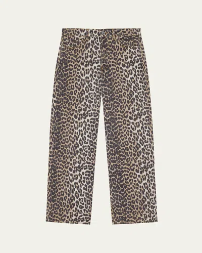 Ganni Izey Leopard Print Jeans