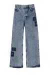 Ganni Izey Patchwork Jeans In Clear Blue