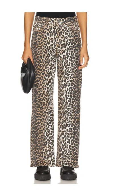 Ganni Izey Wide Leg Jeans In Multi
