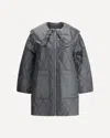 Ganni Womens Black Sand Shiny Quilted Recycled-nylon Jacket