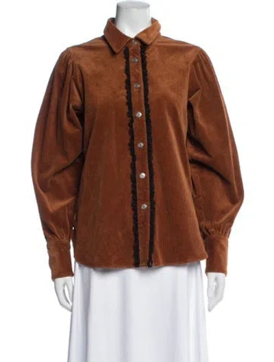Pre-owned Ganni Jacket In Brown