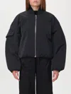 Ganni Light Twill Oversized Short Bomber Jacke In Schwarz