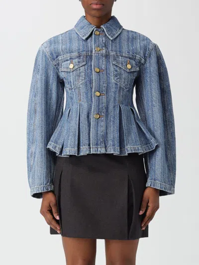 GANNI JACKET GANNI WOMAN COLOR BLUE,H61021009