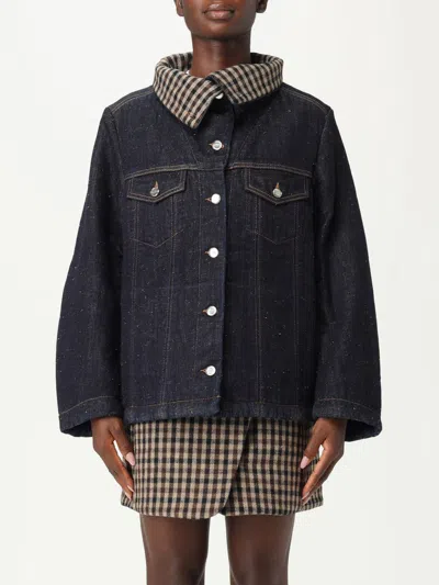 Ganni Jacket  Woman Color Blue In Black