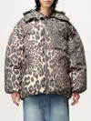 Ganni Leo Puffers Midi Style Down Jacket In Milch