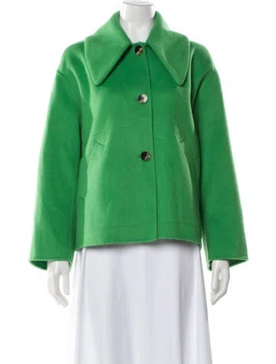Pre-owned Ganni Jacket In Green