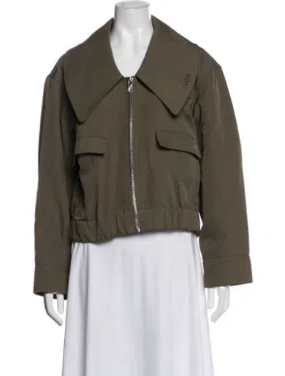 Pre-owned Ganni Jacket In Green
